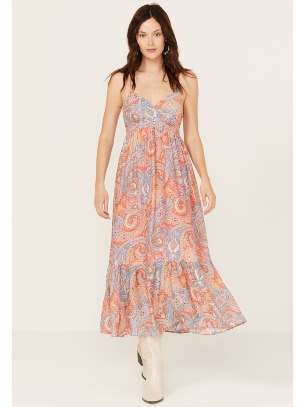 Molly Bracken Isabelle Paisley Print Midi Dress